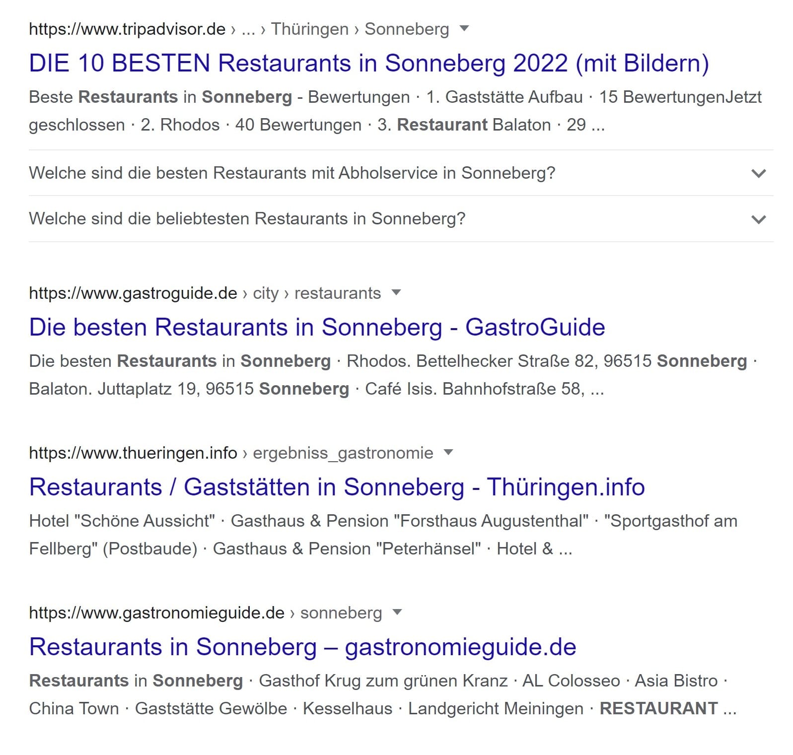 Restaurant Sonneberg Suchergebnisse 2